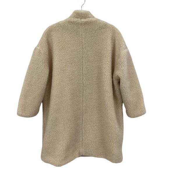 Emerson Fry Teddy Bear Coat In Ivory Size Large Oversized Fit - Picture 9 of 14